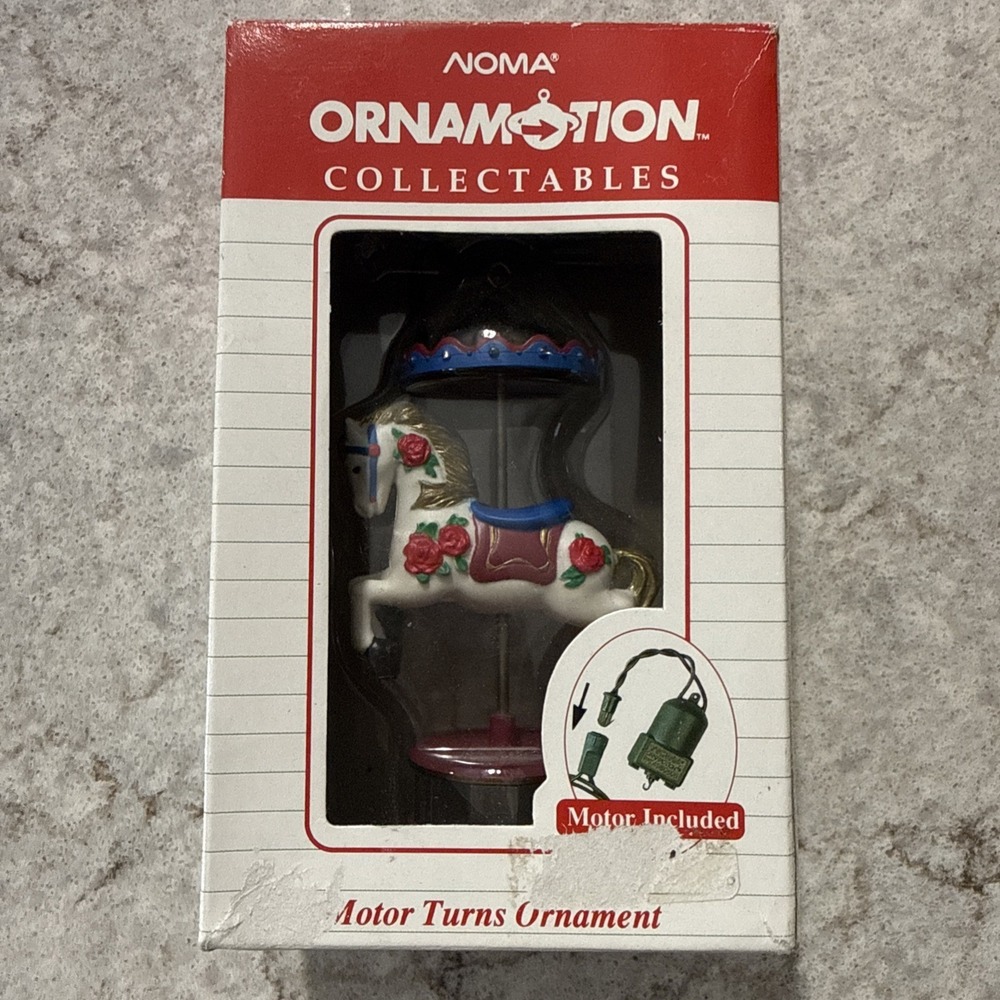 VINTAGE NOMA Ornamotion Collectables Carousel Horse Rotating Ornament 1989